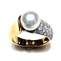 Ringe Dame Collezione Perle in Gold Perla PERLA MM 8/8.5 DIA CT 0.56 Sommer H